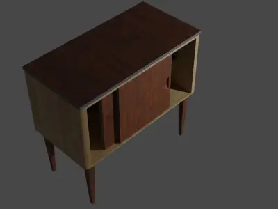cupboard wooden cabinet with doors and drawers 3D model