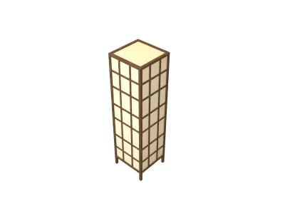 Japanese Lantern v3 002 Low-poly 3D model