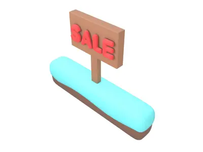 Land Sale Icon v1 002 Low-poly 3D model