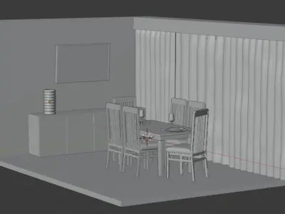 Living room 3D model 123