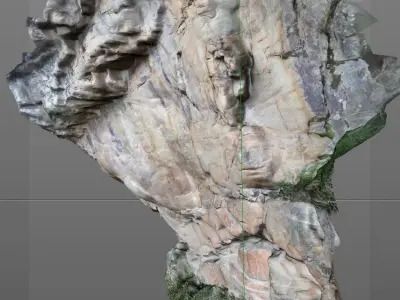 3D Scanned Rock and Cliff face 002 3D model