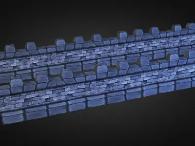 Medieval Stone Castle Pack Low-poly 3D model