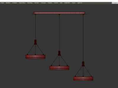 SIZE BRASS CHANDELIER Low-poly 3D model