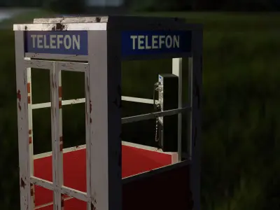 Old Telephone Booth 3D model purchase