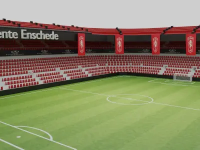 Twente Enschede Football Stadium Low-poly 3D model