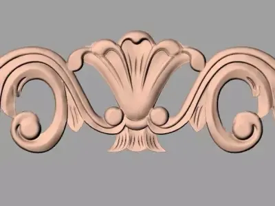 Door design 3D relief model STL format file for CNC carving E690 3D model