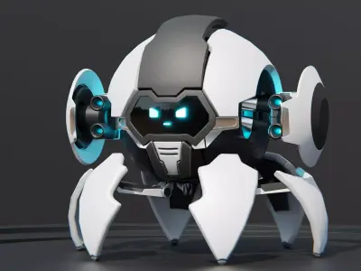Spider Robot Low-poly 3D model order