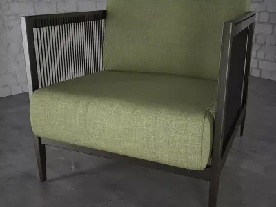 Armchair lounge chair with fabric 3D model
