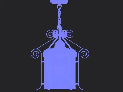 a Lamp pendant light with ornate design Low-poly 3D model