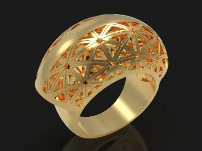 Ring - 1 gold and orange light fixture 3D print model