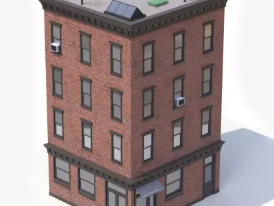 Apartment Building 7 PBR Low-poly 3D model