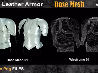 05 Leather Armor Base Mesh vol 24   Low-poly 3D model