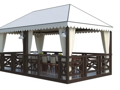 6  Minimalist Gazebo Collection in Stunning 3D 3D model