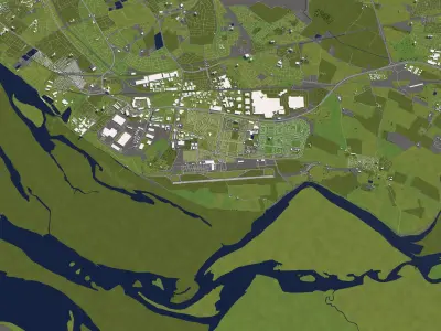 Liverpool 50x50km 3D City Map 3D model