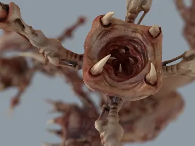 Venous Clawed Worm Low-poly 3D model