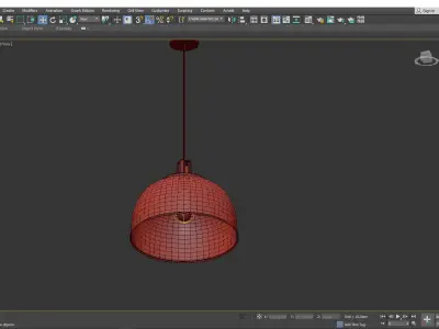 BUTTE 18 DOME AGED BRASS PENDANT Low-poly 3D model