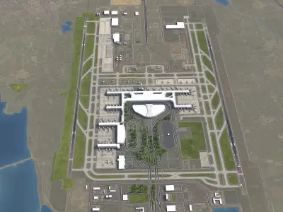 Wuhan - Tianhe Airport - WUH Low-poly 3D model