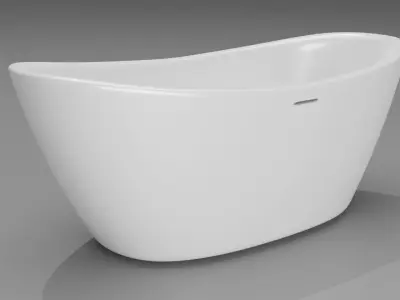 White modern bathtub 3D model  3D model