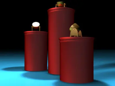 Reflectors three cans 3D model