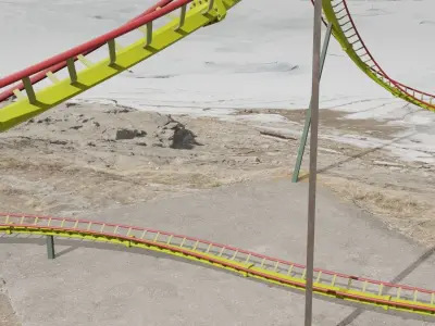 Rollercoaster 3D model Low-poly 3D model