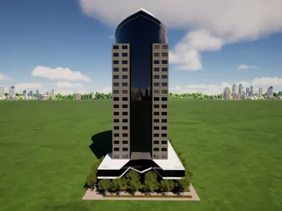 Small  office building Low-poly 3D model