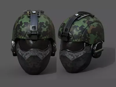 Helmet scifi military combat 3d futuristic technology  Low-poly 3D model