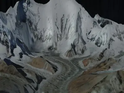 Highest Mountains in The World Everest etc Low-poly 3D model