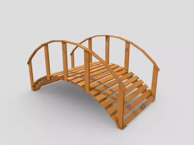Garden Arched Bridge Low-poly 3D model