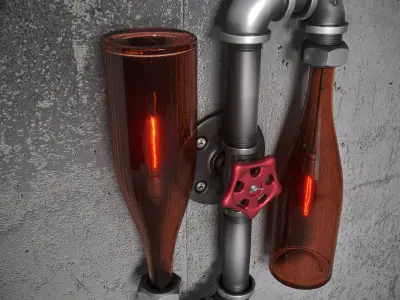 steampunk lamp bra 3D model