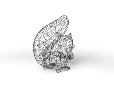 Squirrel Wireframe Low-poly 3D model