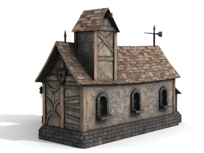 Medieval House Low-poly 3D model