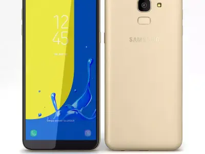 Samsung Galaxy J6 2018 Gold Low-poly 3D model