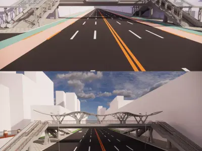 Pedestrian Bridge -A7 3D model
