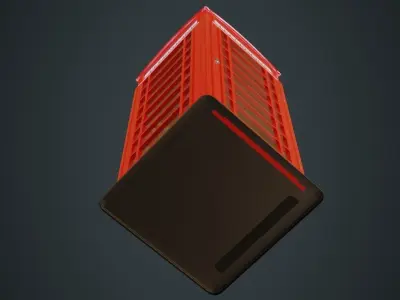 Phone Booth 1A Low-poly 3D model