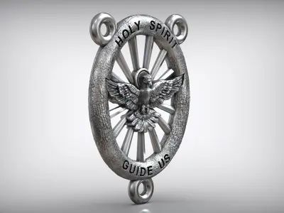 Holy Spirit Pigeon Light Pendant Rosary  3D print model