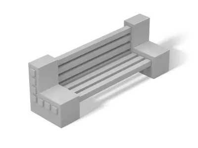 Bench 02 Low-poly 3D model purchase