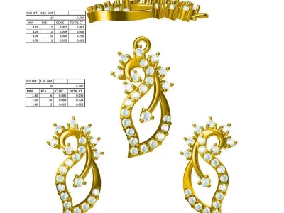 pendent set light weight 7 set 3D print model
