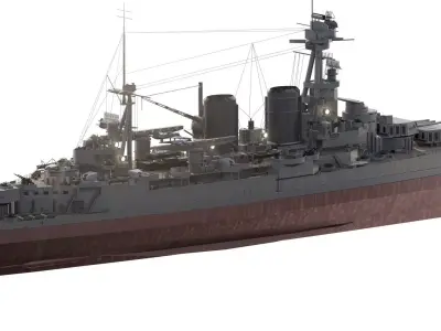 WW2 US NAVY BATTLECRUISER COLUMBUS 3D model
