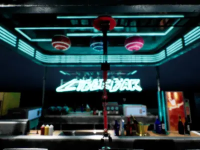 CyberPunk Sci-Fi Bar Asset Pack Low-poly 3D model