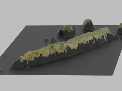 New Caledonia Map Country Low-poly 3D model