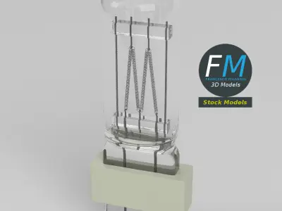 High power halogen lamp 3D model
