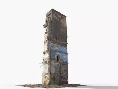 Abandoned Industrial Ruins 3D model