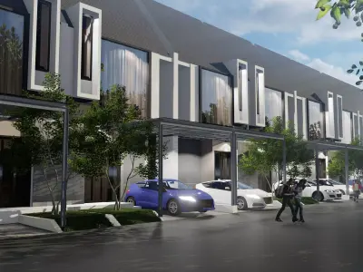 Modern Minimalist House Design 6x12 m  2 Floors SketchUp Only 3D model