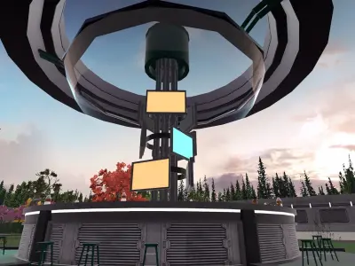 Sci-fi Canteen-Bar Low-poly 3D model