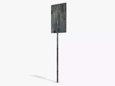 Damaged Highway Sign Low-poly 3D model