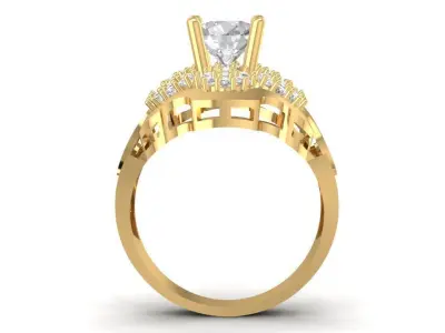 Cluster Diamond Engagement Ring  2011 3D print model