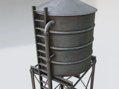 Water Tank with pbr textures Low-poly 3D model