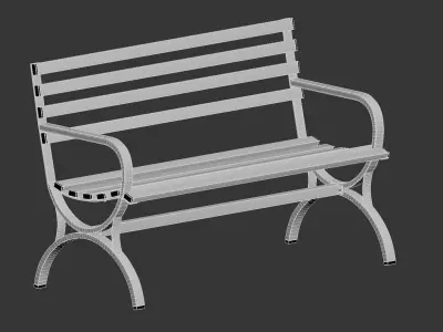 Metal Bench main 3D model