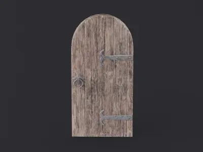 Medieval Door Arched 01 LowPoly Plus HP Mesh Low-poly 3D model