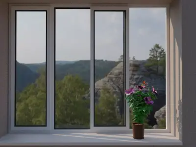 flower with butterfly 3D model